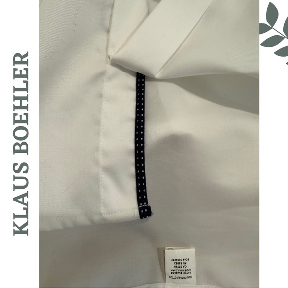 Klaus Boehler White 100% Cotton Dress Shirt | Classic Button Up | Size 16 / 41 - Picture 5 of 6